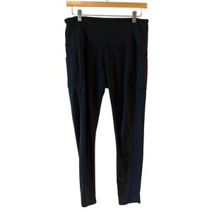Womens Activewear Black High-Rise Athletic Leggings Size Large